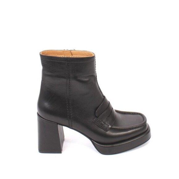 PHIL GATIÈR by REPO 23642 Black Leather Zip Up Ankle Boots - Picture 3 of 8